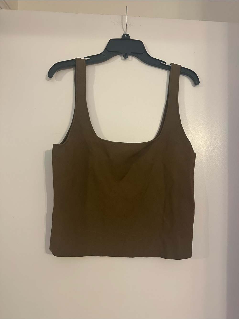 Vince Square Neck Brown Women's Tank Top Blouse High Quality Thick Knit